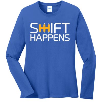 Sports Cars Street Racing Shift Happens Race Car Cute Gift Ladies Long Sleeve Shirt