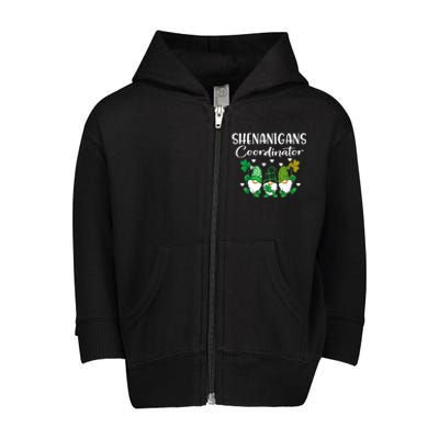 Shenanigans Coordinator St Patricks Day Gnomes Green Proud Gift Toddler Zip Fleece Hoodie