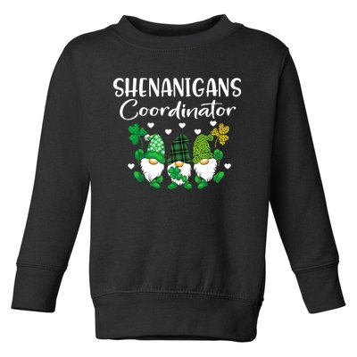 Shenanigans Coordinator St Patricks Day Gnomes Green Proud Gift Toddler Sweatshirt