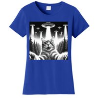 Scared Cat Selfie with UFOs Women's T-Shirt