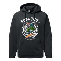 Santa Cruz Skater Laid Back California Skeleton Skateboarder Performance Fleece Hoodie