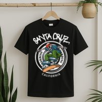 Santa Cruz Skater Laid Back California Skeleton Skateboarder T-Shirt