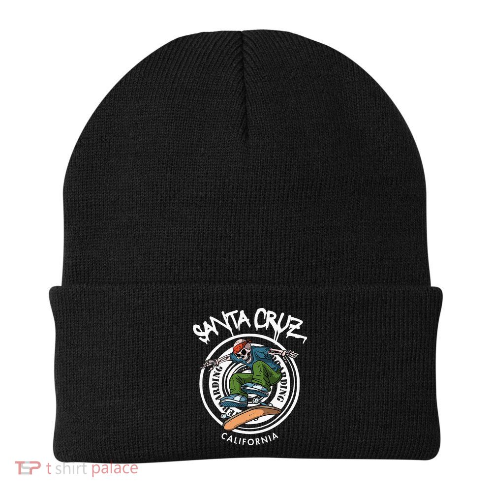 Santa Cruz Skater Laid Back California Skeleton Skateboarder Beanie