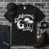 Surfing California Surfing Palm Beach Holiday Gift Tall T-Shirt