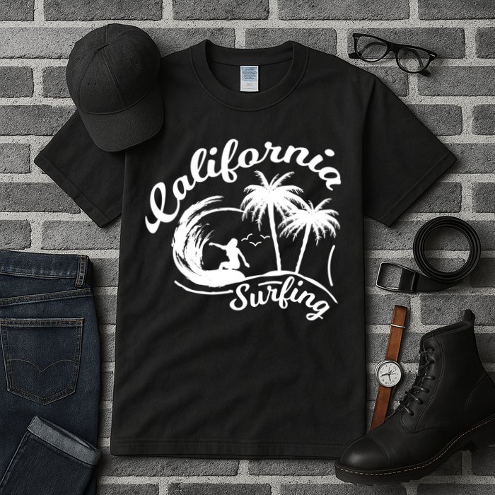 Surfing California Surfing Palm Beach Holiday Gift Tall T-Shirt