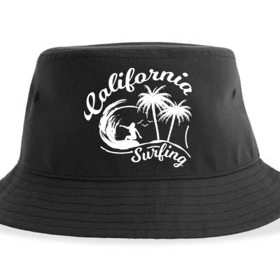 Surfing California Surfing Palm Beach Holiday Gift Sustainable Bucket Hat