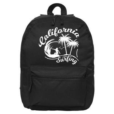 Surfing California Surfing Palm Beach Holiday Gift 16 in Basic Backpack