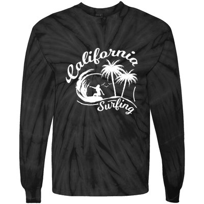 Surfing California Surfing Palm Beach Holiday Gift Tie-Dye Long Sleeve Shirt