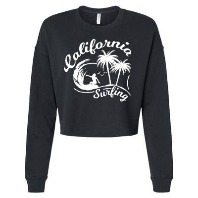 Surfing California Surfing Palm Beach Holiday Gift Cropped Pullover Crew
