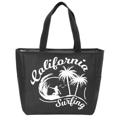 Surfing California Surfing Palm Beach Holiday Gift Zip Tote Bag