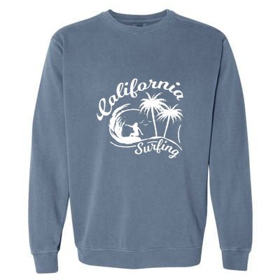 Surfing California Surfing Palm Beach Holiday Gift Garment-Dyed Sweatshirt