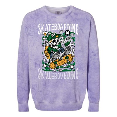 Santa Cruz Skateboarding Skull Skateboard Street Wear Gift Colorblast Crewneck Sweatshirt