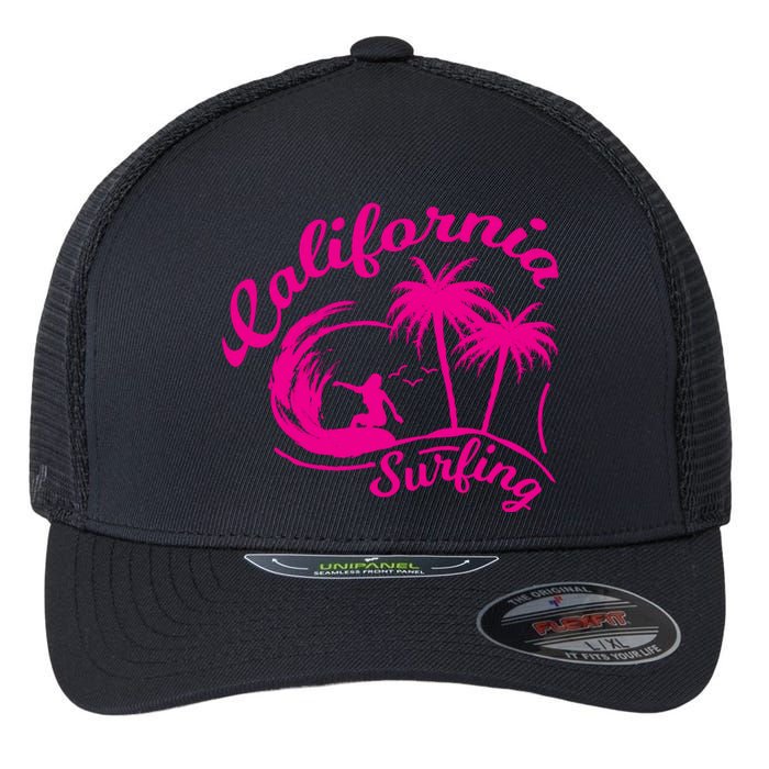 Surfing California Surfing Palm Beach Holiday Gift Flexfit Unipanel Trucker Cap