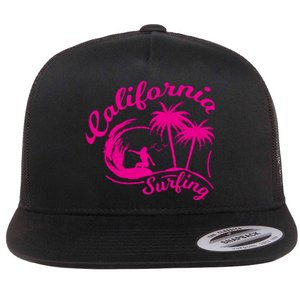 Surfing California Surfing Palm Beach Holiday Gift Flat Bill Trucker Hat