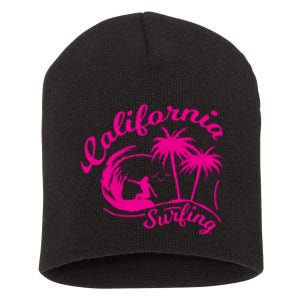 Surfing California Surfing Palm Beach Holiday Gift Short Acrylic Beanie