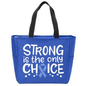 Stomach Cancer Survivor Fighter Gastric Chemo Blue Ribbon Gift Zip Tote Bag