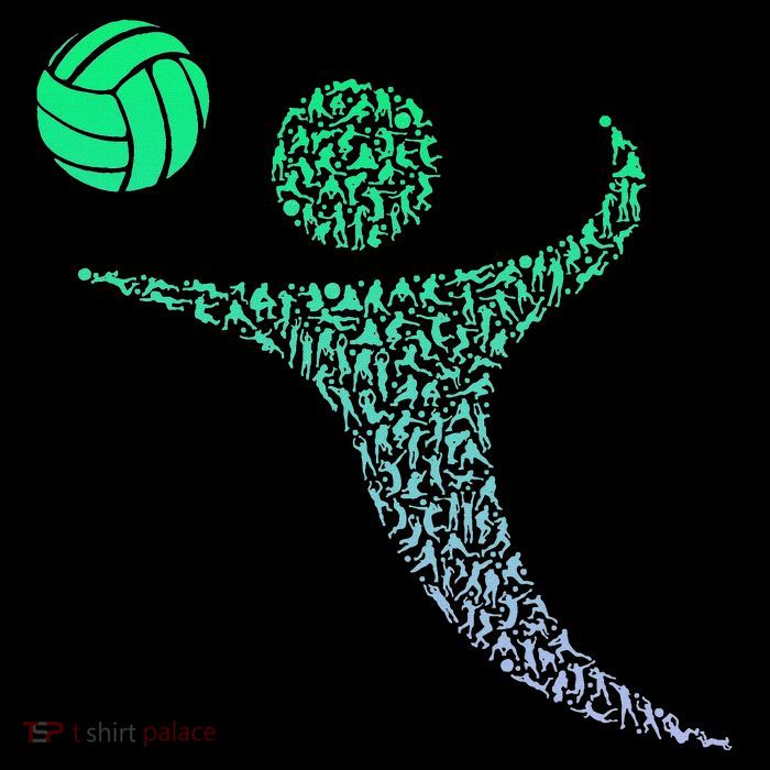 Shape Collage Silhouette Volleyball Player Volleyball T-Shirt