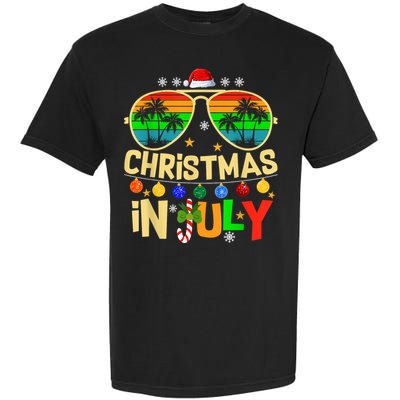 Santa Claus Sunglasses Beach Christmas In July Garment-Dyed Heavyweight T-Shirt