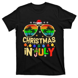 Santa Claus Sunglasses Beach Christmas In July T-Shirt