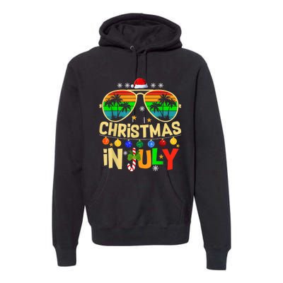 Santa Claus Sunglasses Beach Christmas In July Premium Hoodie