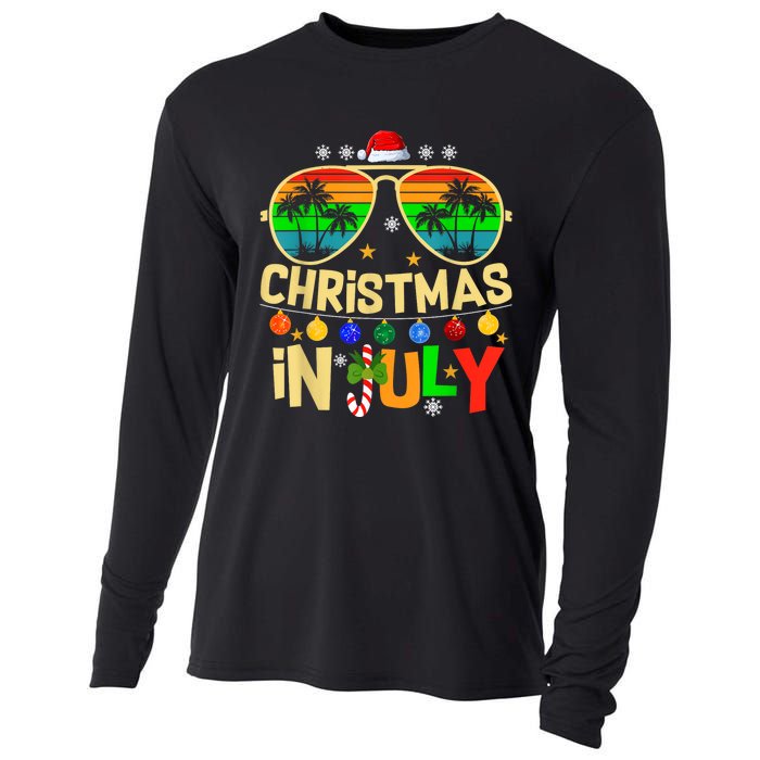 Santa Claus Sunglasses Beach Christmas In July Cooling Performance Long Sleeve Crew