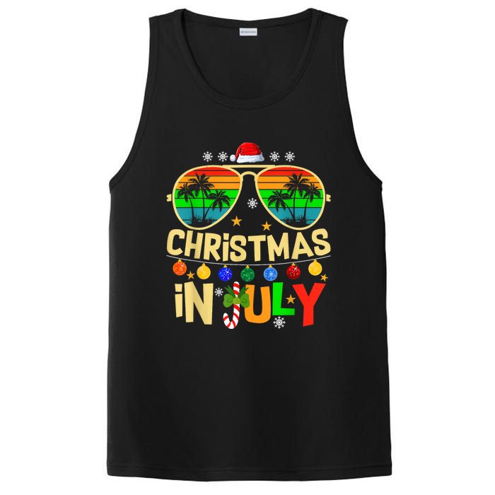 Santa Claus Sunglasses Beach Christmas In July PosiCharge Competitor Tank