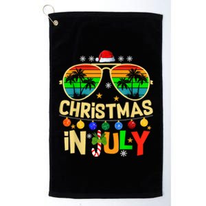 Santa Claus Sunglasses Beach Christmas In July Platinum Collection Golf Towel