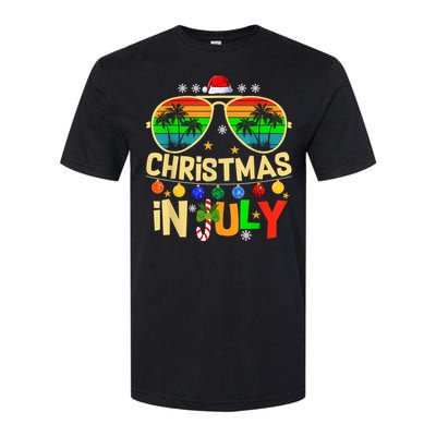 Santa Claus Sunglasses Beach Christmas In July Softstyle CVC T-Shirt