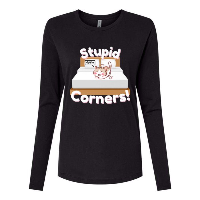 Stupid Corners! Womens Cotton Relaxed Long Sleeve T-Shirt