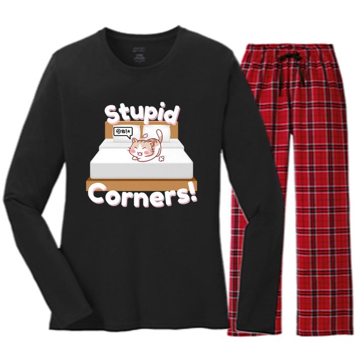 Stupid Corners! Women's Long Sleeve Flannel Pajama Set 