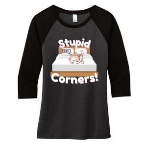 Stupid Corners! Women's Tri-Blend 3/4-Sleeve Raglan Shirt