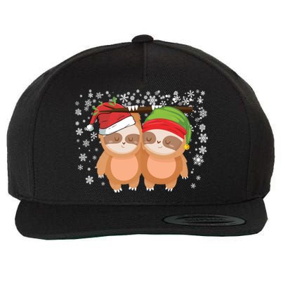 Slothie Christmas Sloth Lovers Christmas Merry Slothmas Joke Gift Wool Snapback Cap