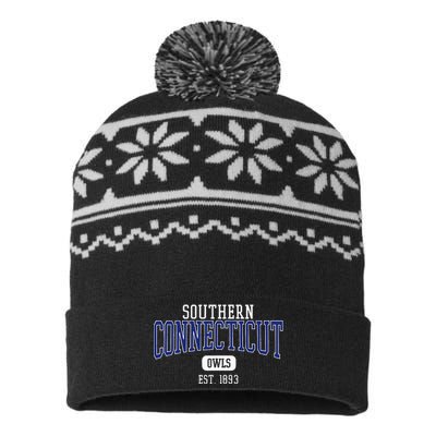 Southern C.O.N.N.E.C.T.I.C.U.T State Owls Est. Date USA-Made Snowflake Beanie