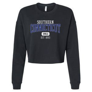 Southern C.O.N.N.E.C.T.I.C.U.T State Owls Est. Date Cropped Pullover Crew