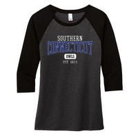 Southern C.O.N.N.E.C.T.I.C.U.T State Owls Est. Date Women's Tri-Blend 3/4-Sleeve Raglan Shirt