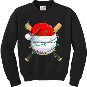 Santa Christmas Sports Women Christmas Baseball Player Kids Sweatshirt