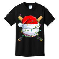 Santa Christmas Sports Women Christmas Baseball Player Kids T-Shirt