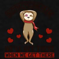 Sloth Cycling Team We'll Get There When We Get There Ladies PosiCharge Tri-Blend Wicking Tank
