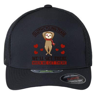 Sloth Cycling Team We'll Get There When We Get There Flexfit Unipanel Trucker Cap