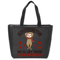 Sloth Cycling Team We'll Get There When We Get There Zip Tote Bag