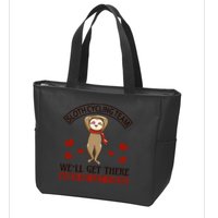 Sloth Cycling Team We'll Get There When We Get There Zip Tote Bag