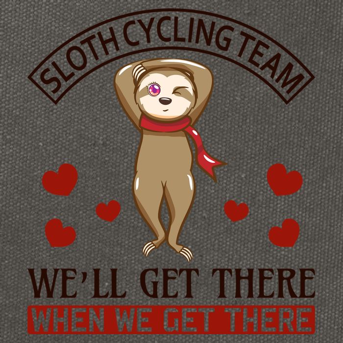 Sloth Cycling Team We'll Get There When We Get There Cotton Canvas Backpack