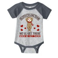 Sloth Cycling Team We'll Get There When We Get There Infant Baby Jersey Bodysuit