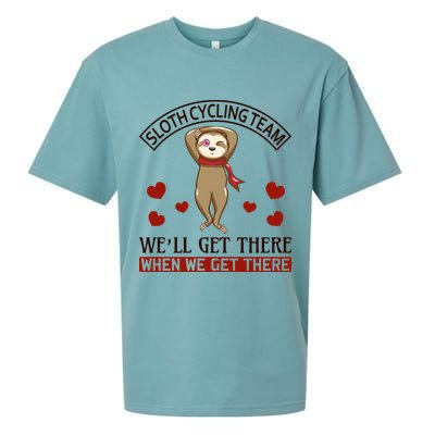 Sloth Cycling Team We'll Get There When We Get There Sueded Cloud Jersey T-Shirt