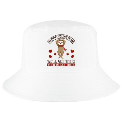 Sloth Cycling Team We'll Get There When We Get There Cool Comfort Performance Bucket Hat