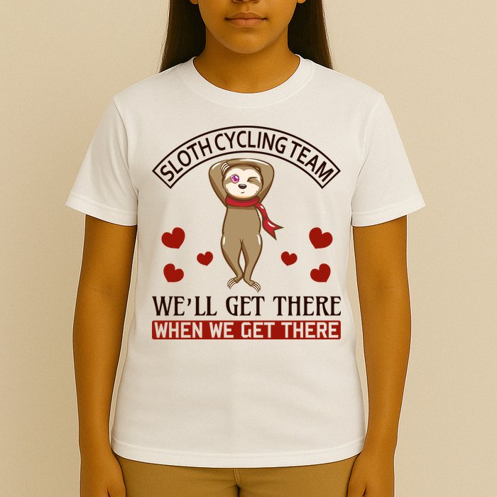 Sloth Cycling Team We'll Get There When We Get There T-Shirt