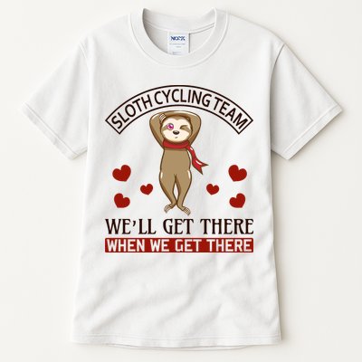 Sloth Cycling Team We'll Get There When We Get There Tall T-Shirt