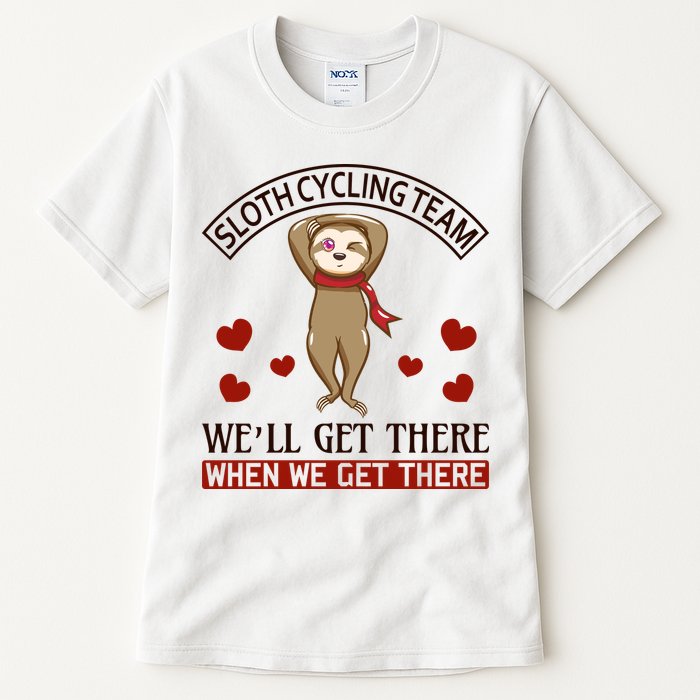 Sloth Cycling Team We'll Get There When We Get There Tall T-Shirt