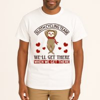 Sloth Cycling Team We'll Get There When We Get There Tall T-Shirt