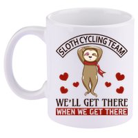 Sloth Cycling Team We'll Get There When We Get There 11oz C Handle Ceramic Mug